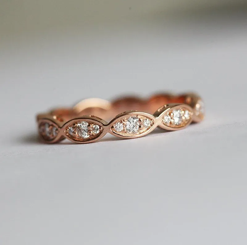 DIAMOND RING, 14K ROSE GOLD RING view 2