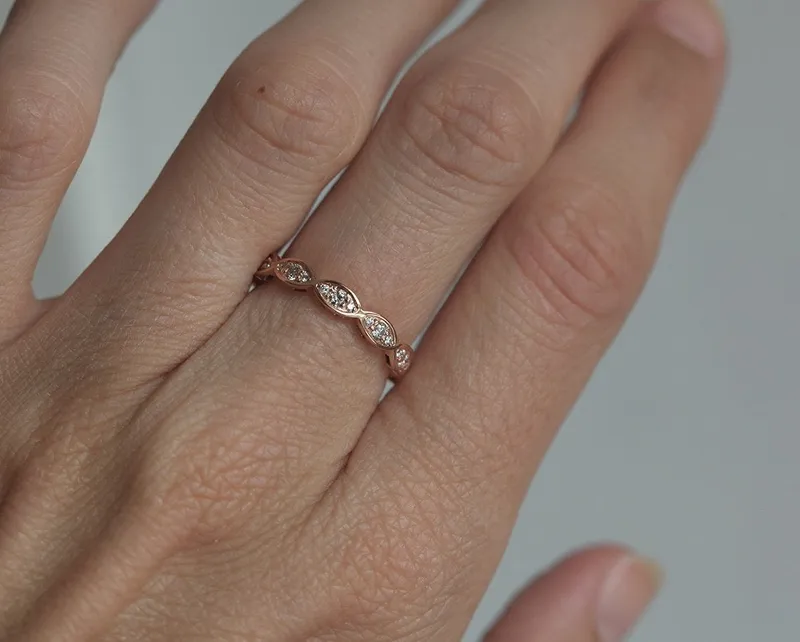 DIAMOND RING, 14K ROSE GOLD RING view 3