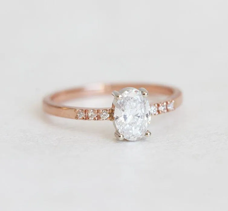Diamond Ring, 14K Rose Gold Ring view 5