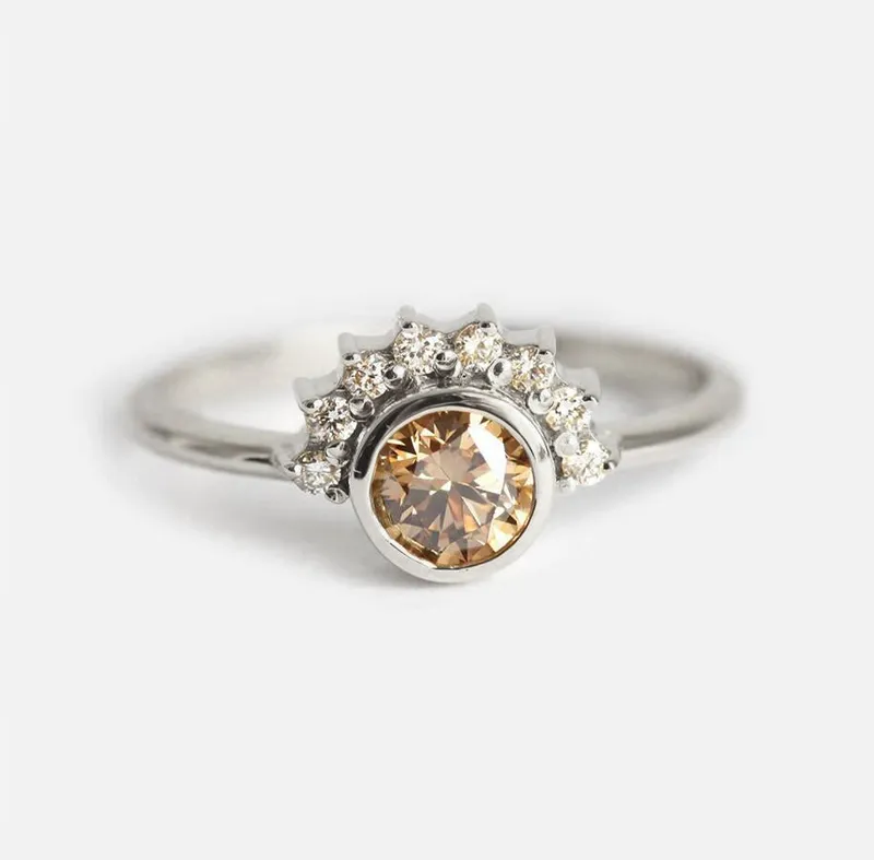 Diamond Ring, Champagne Engagement Ring view 3