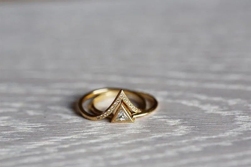 DIAMOND RING SET, ENGAGEMENT RING SET view 5