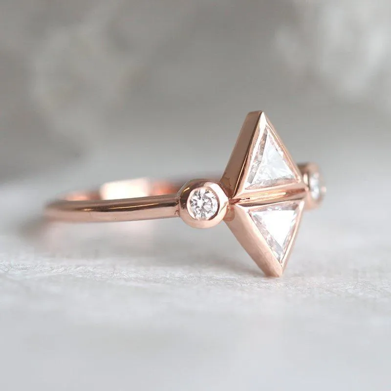 Diamond Trillion Ring, Trillion Engagement Ring view 2