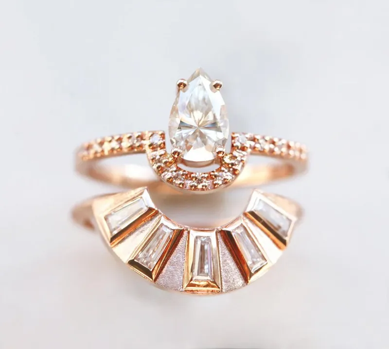 DUFFY DIAMOND RING SET, ENGAGEMENT RING SET view 3