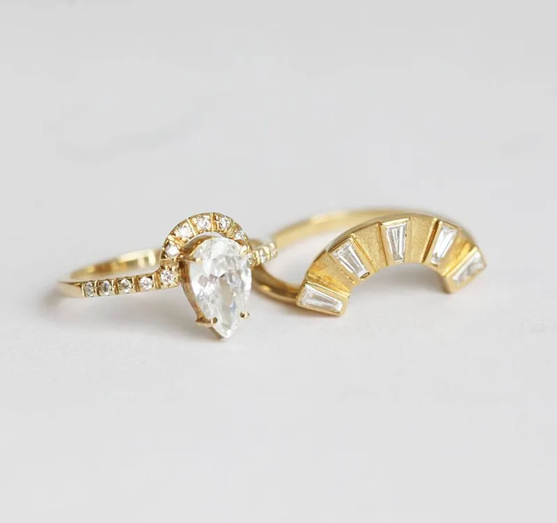 DUFFY DIAMOND RING SET, ENGAGEMENT RING SET view 5