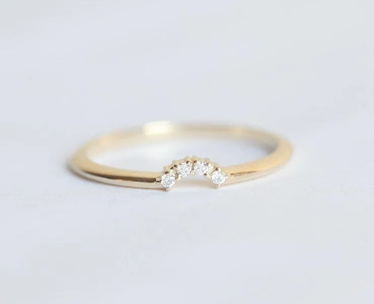 Dainty Sapphire Ring Set With Prong Diamond Crown view 3