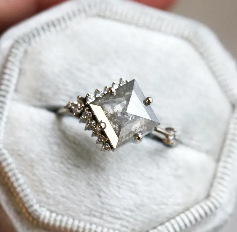 DAKOTA PRINCESS SALT AND PEPPER DIAMOND RING view 2