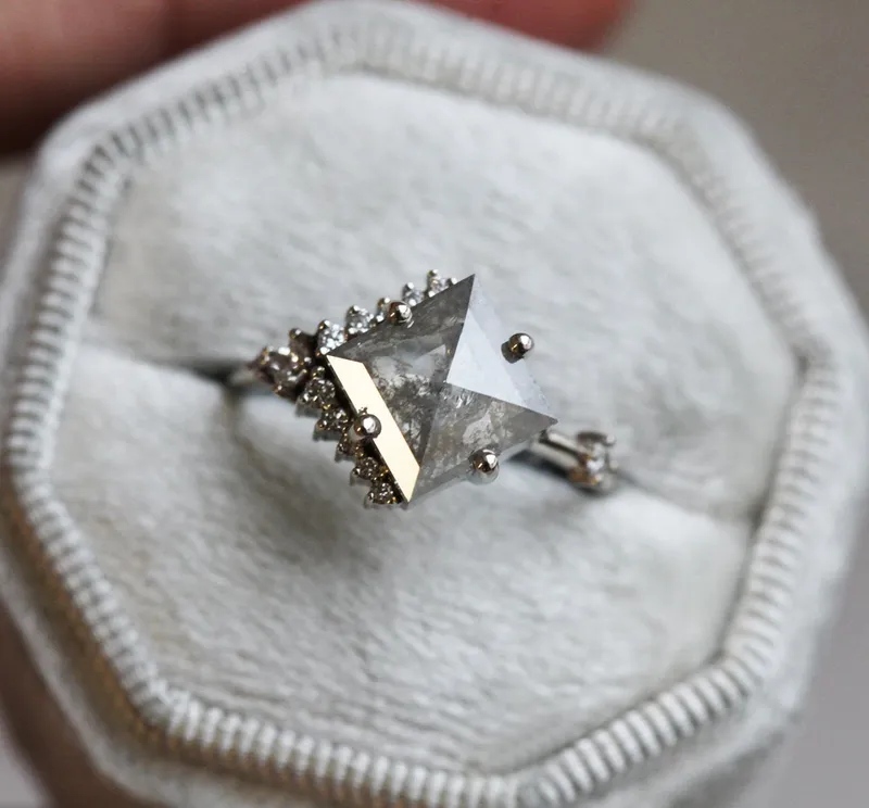 DAKOTA PRINCESS SALT AND PEPPER DIAMOND RING view 4