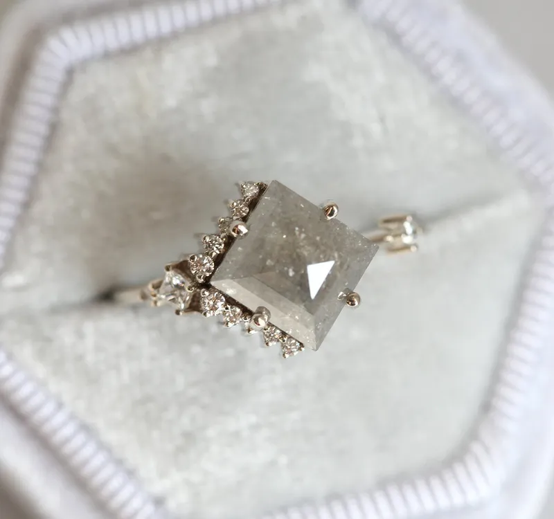 DAKOTA PRINCESS SALT AND PEPPER DIAMOND RING view 5