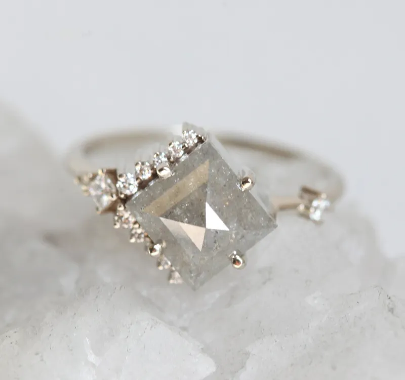 DAKOTA PRINCESS SALT AND PEPPER DIAMOND RING view 6