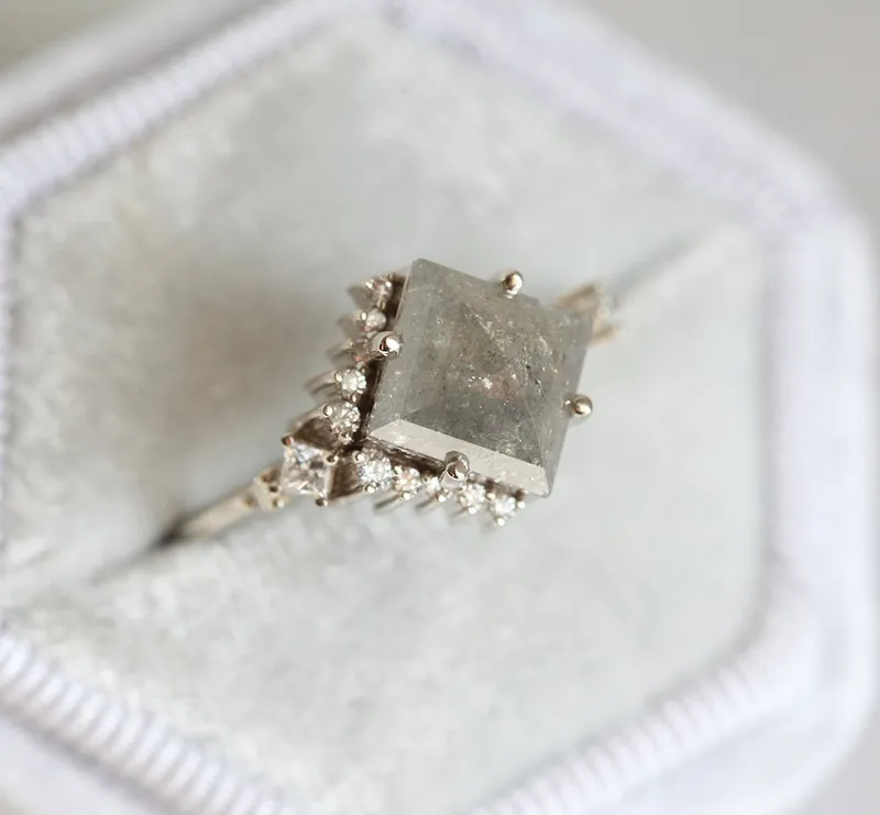 DAKOTA PRINCESS SALT AND PEPPER DIAMOND RING view 7
