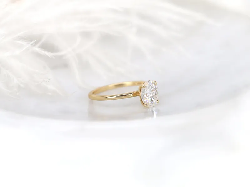 1.50ct Dakota 8x6mm 14kt Gold Moissanite Minimalist Oval Solitaire Ring vy 8