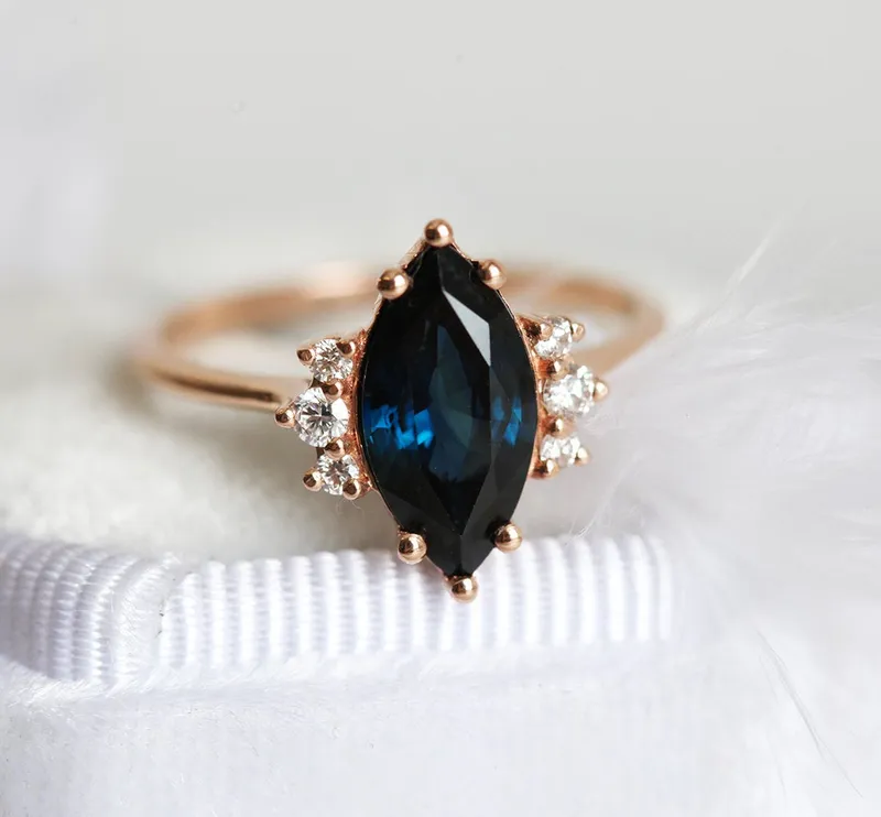 Damiana Sapphire Diamond Ring view 6