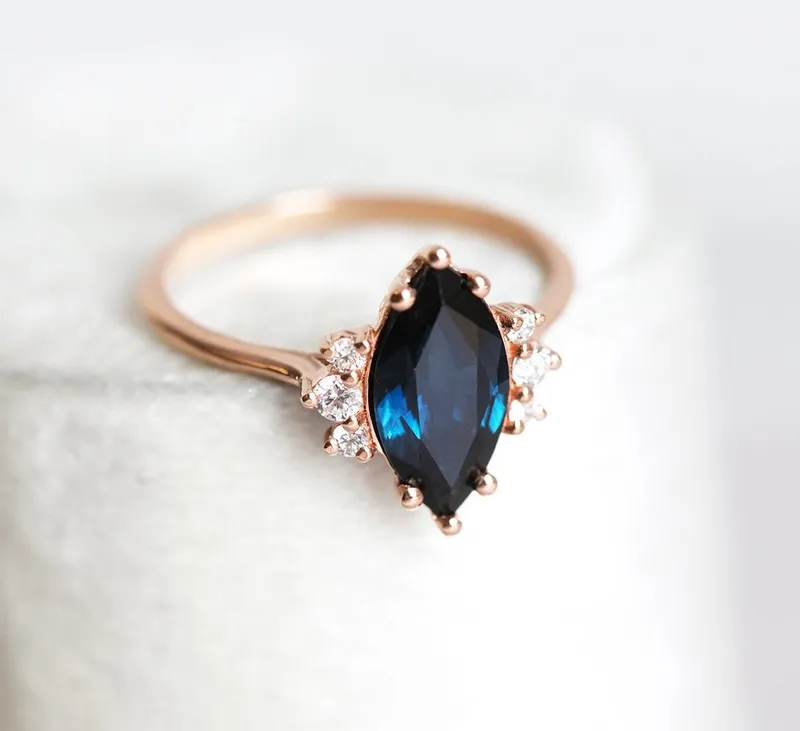 Damiana Sapphire Diamond Ring sapphire engagement ring