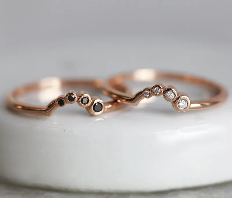 Danielle Galaxy Salt & Pepper Diamond Ring Set view 4