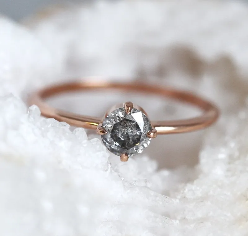 Danielle Galaxy Salt & Pepper Diamond Ring Set view 5