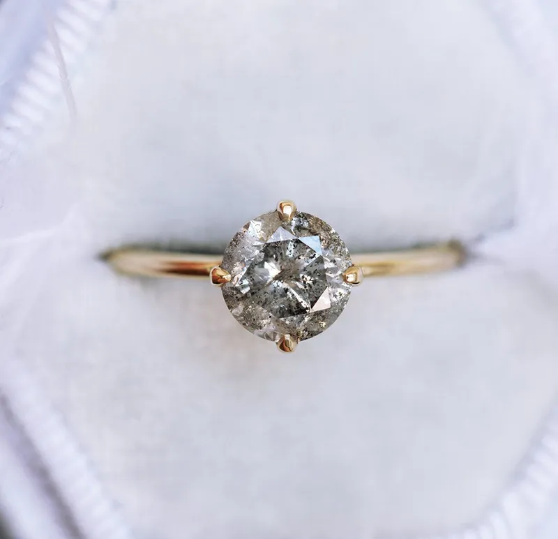 Danielle Galaxy Salt & Pepper Diamond Ring Set vy 5