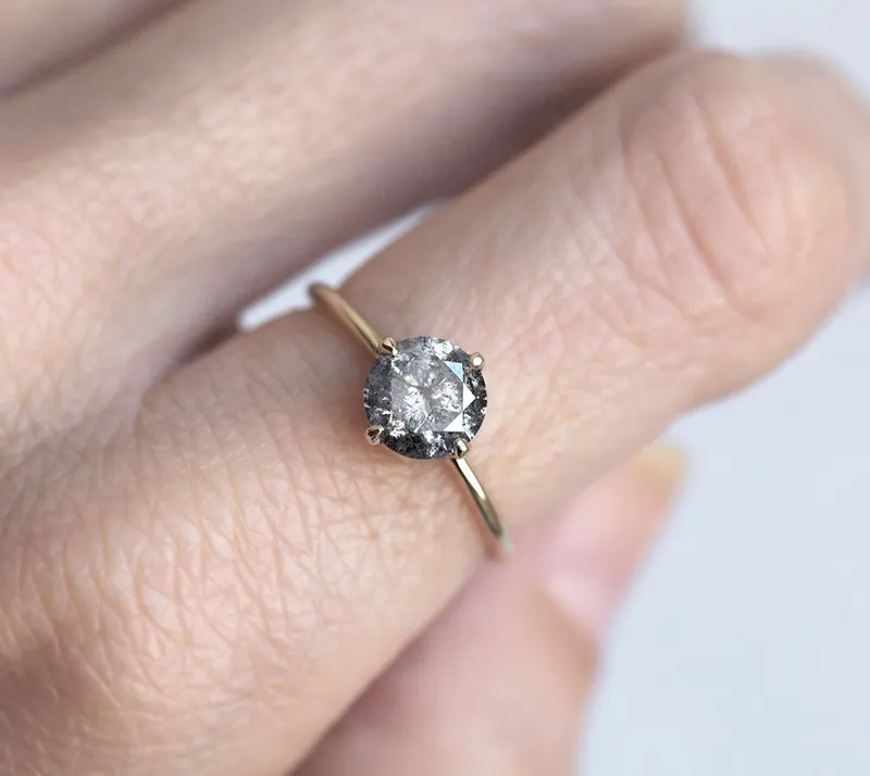 Danielle Galaxy Salt & Pepper Diamond Ring Set vy 9
