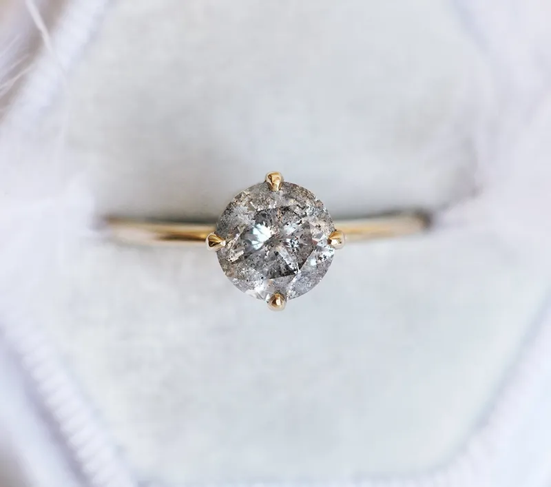 Danielle Salt & Pepper Diamond Ring view 4