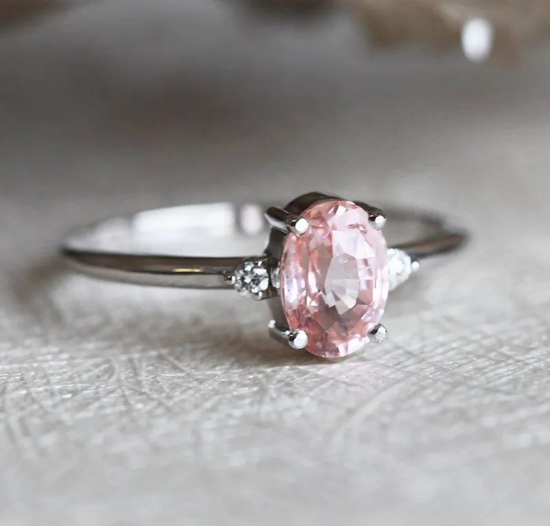 Darra Peach Sapphire Diamond Ring vy 3