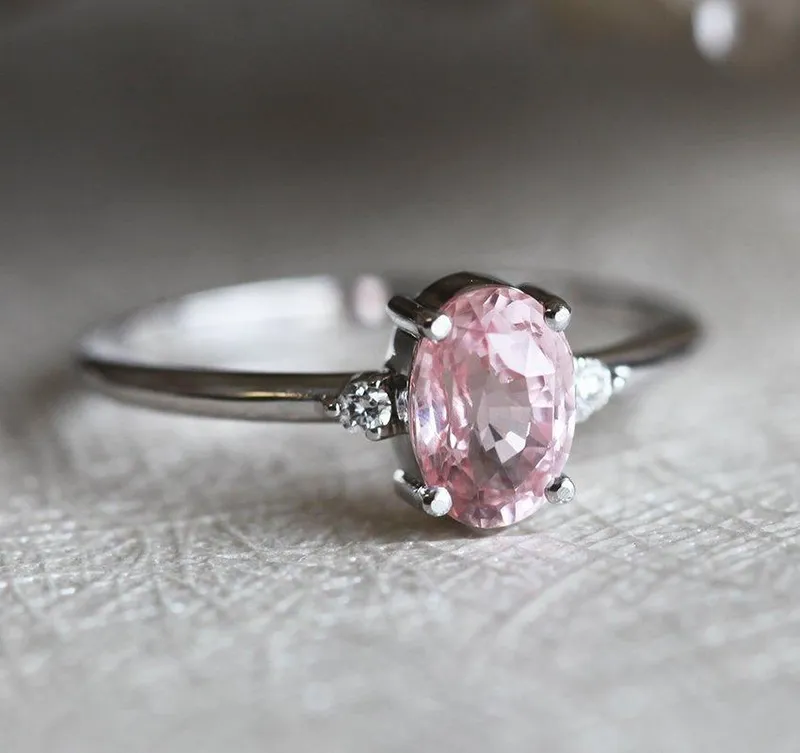 Darra Peach Sapphire Diamond Ring vy 4