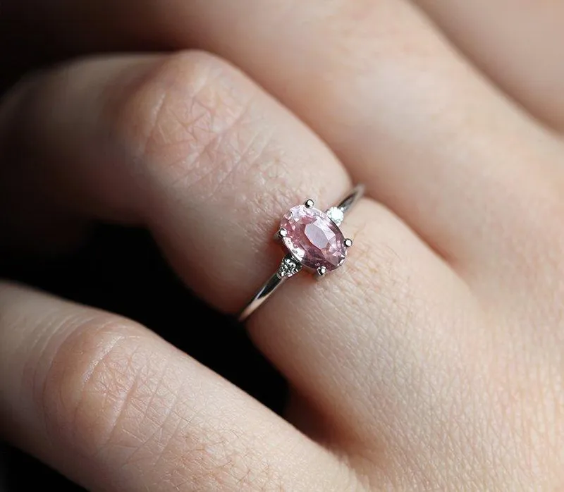 Darra Peach Sapphire Diamond Ring vy 5
