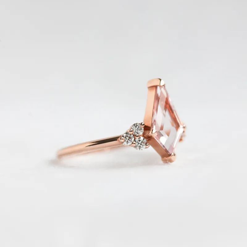 Dawn Morganite Ring With Accent Diamonds view 2