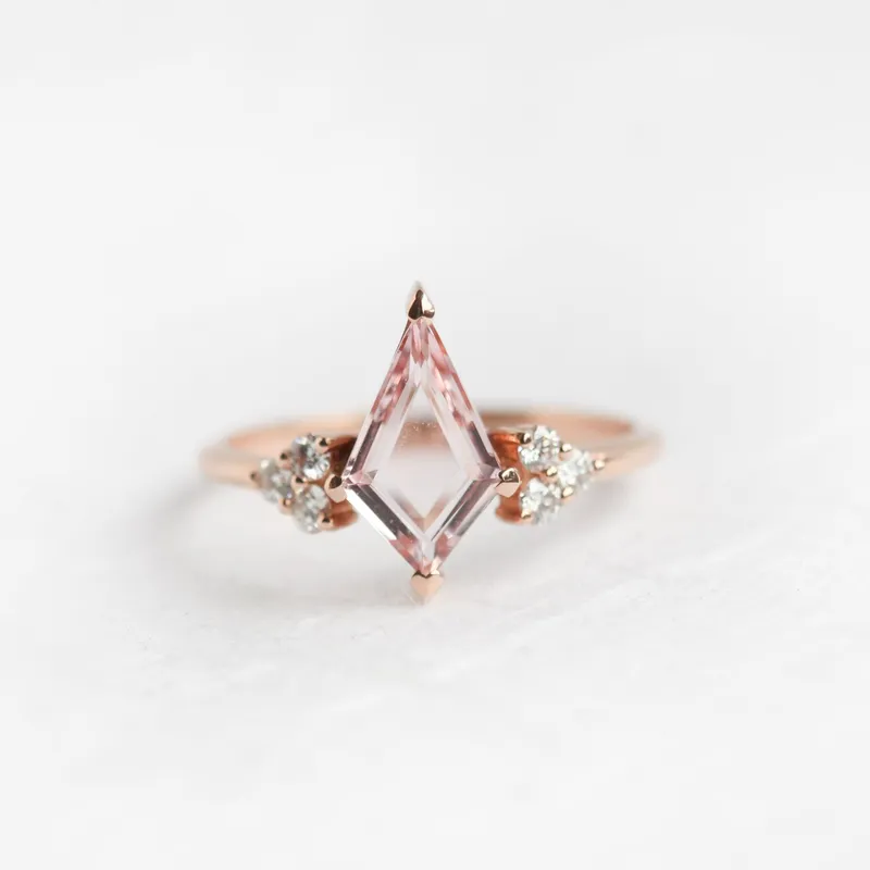 Dawn Morganite Ring With Accent Diamonds pink engagement ring