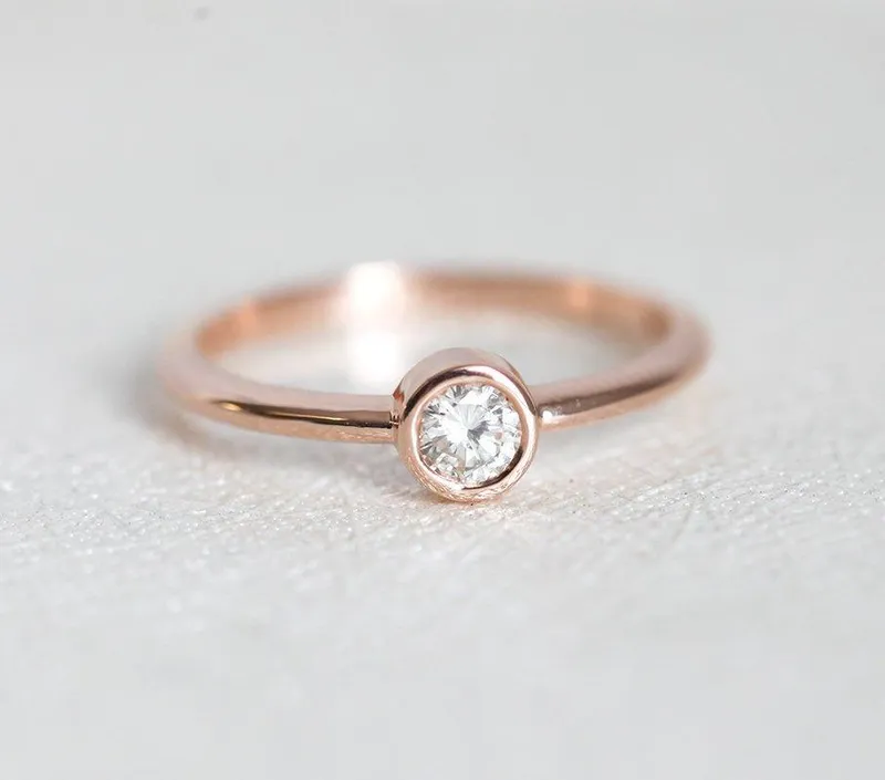 Delicate Diamond Ring, Delicate Engagement Ring view 2