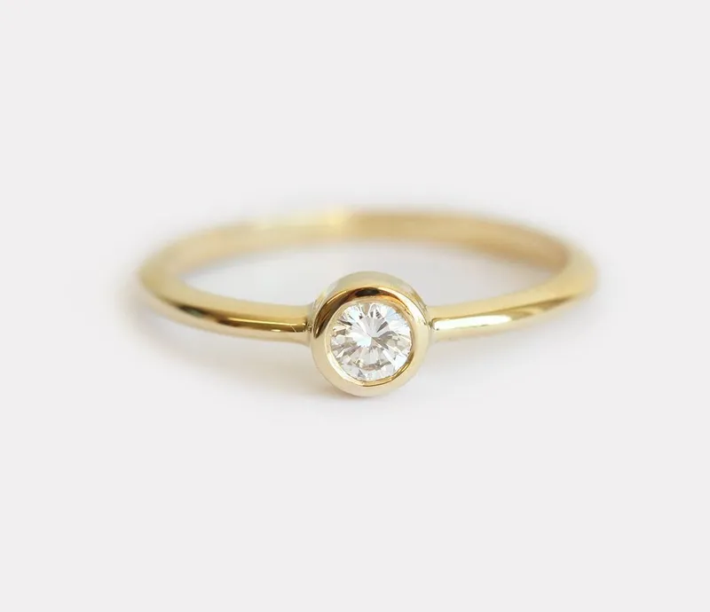 Delicate Diamond Ring, Delicate Engagement Ring view 3