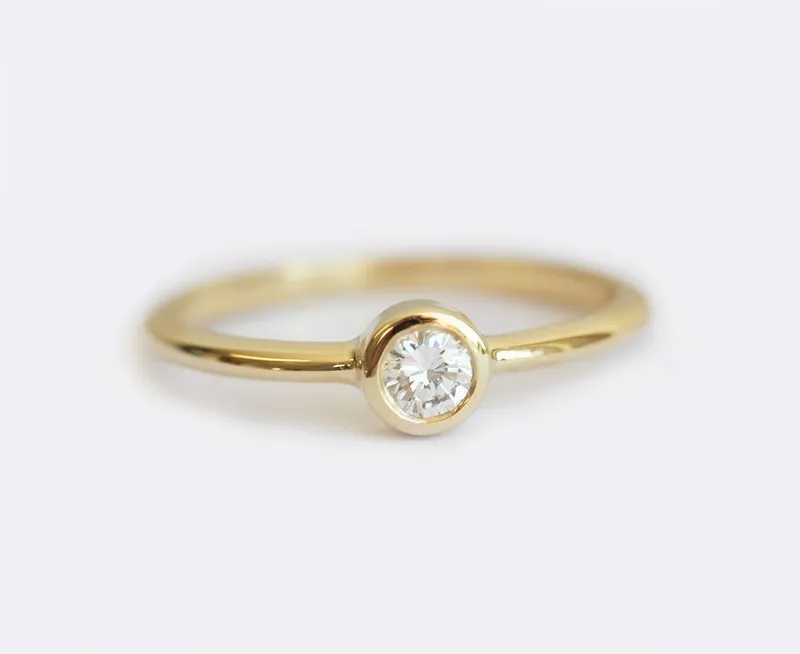 Delicate Diamond Ring, Delicate Engagement Ring view 5