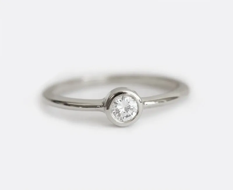 Delicate Diamond Ring, Delicate Engagement Ring view 6