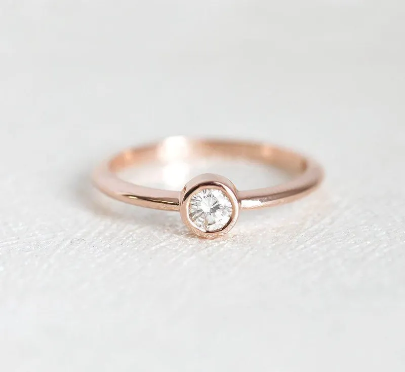 Delicate Diamond Ring, Delicate Engagement Ring diamond round cut engagement ring