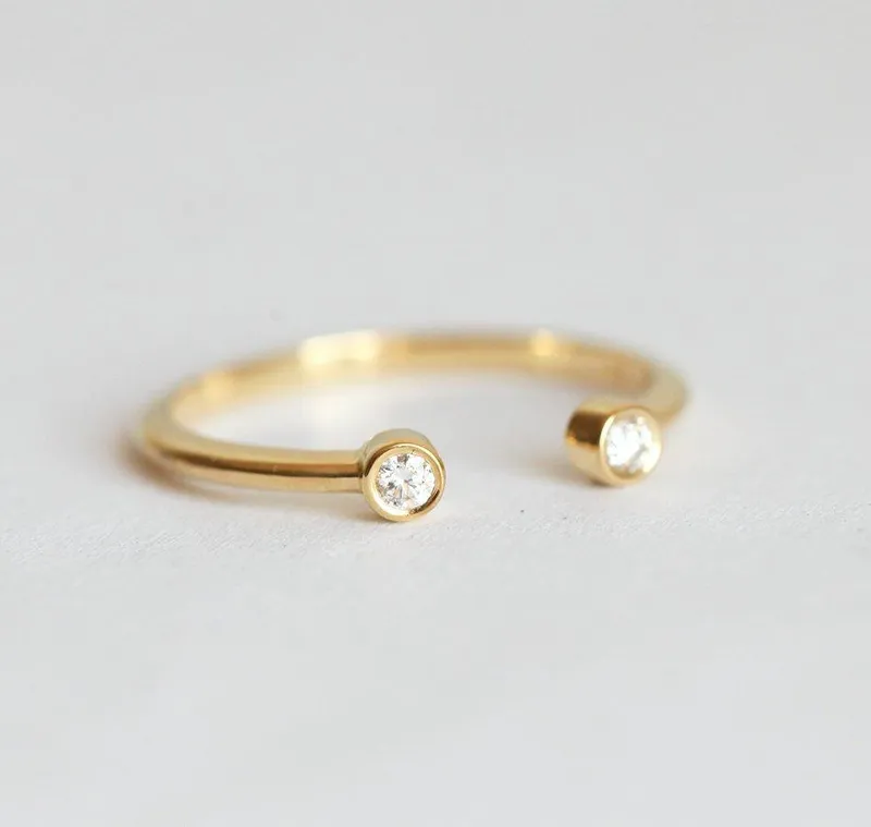 Delicate Open Diamond Ring, Open Diamond Band view 4
