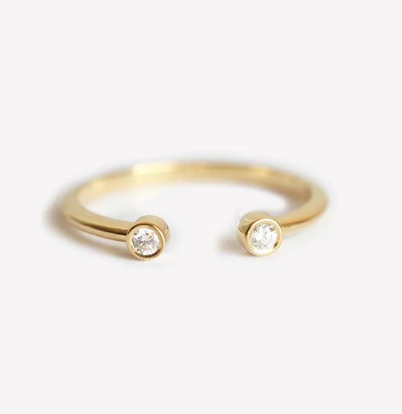 Delicate Open Diamond Ring, Open Diamond Band diamond round cut engagement ring