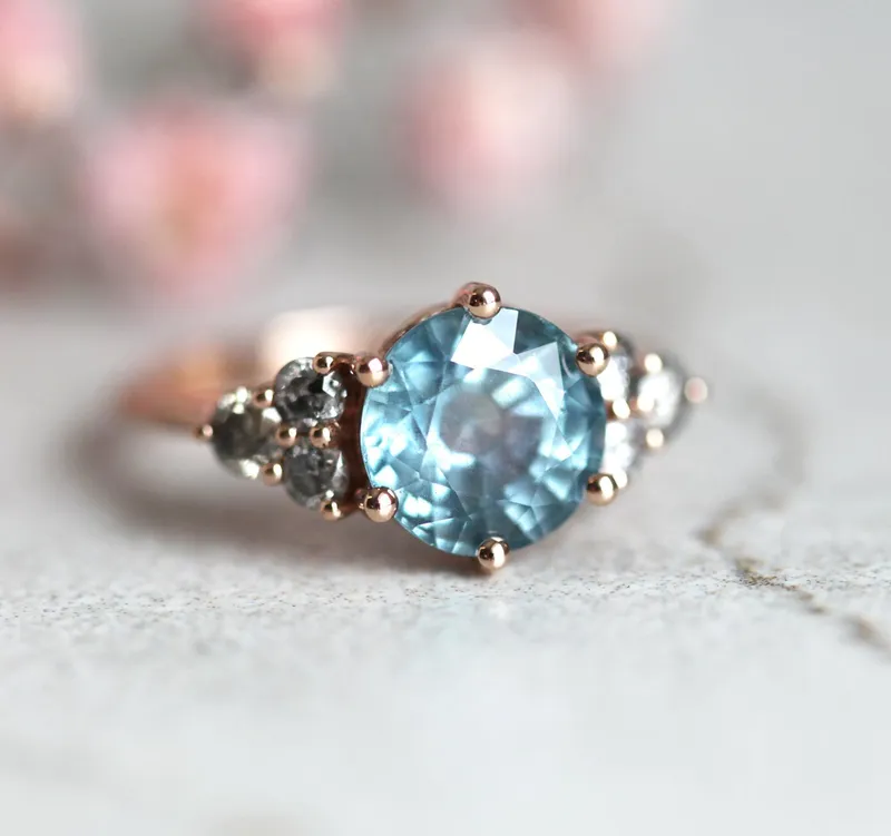 DELILAH SAPPHIRE SALT & PEPPER DIAMOND RING view 2