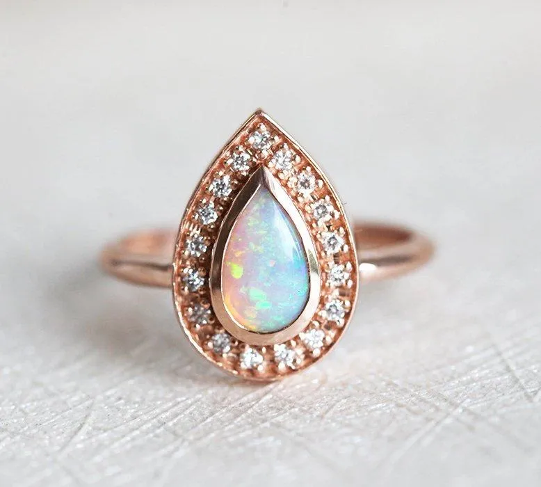 Denise Pear Opal Diamond Ring vy 4