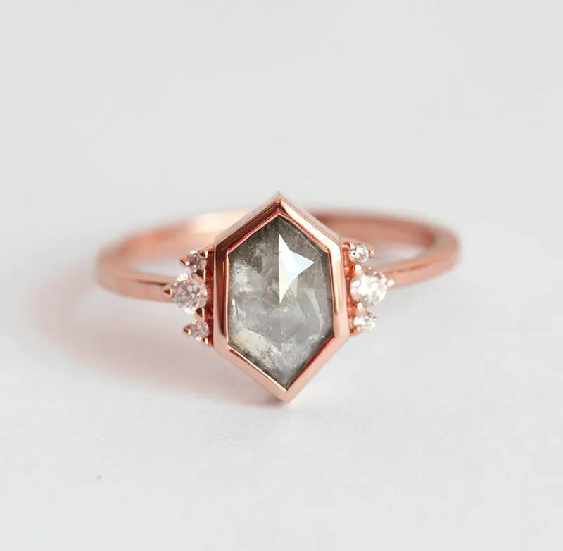 Destiny Hexagon Salt & Pepper Ring view 10