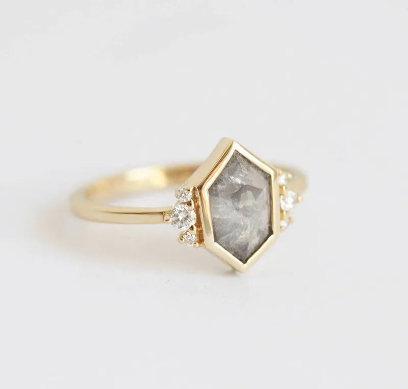 Destiny Hexagon Salt & Pepper Ring view 2