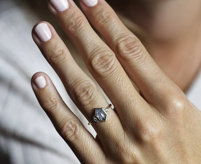 Destiny Hexagon Salt & Pepper Ring view 3