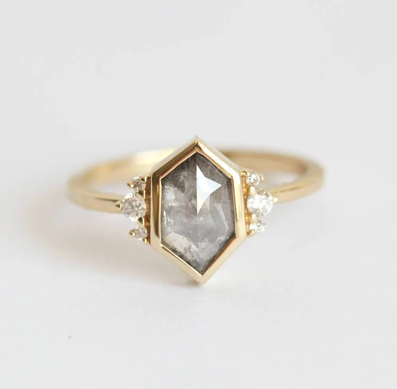 Destiny Hexagon Salt & Pepper Ring view 4