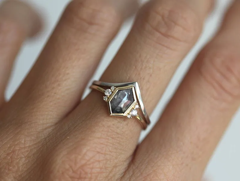 Destiny Hexagon Salt & Pepper Ring view 6