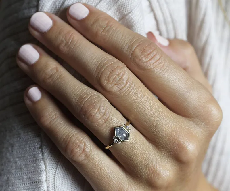 Destiny Hexagon Salt & Pepper Ring view 7
