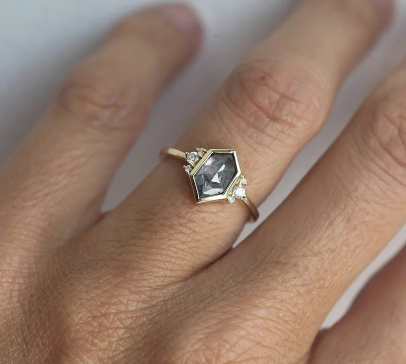 Destiny Hexagon Salt & Pepper Ring view 8