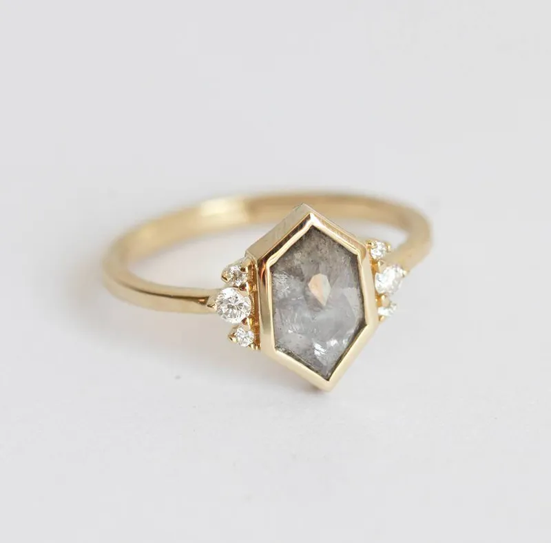 Destiny Hexagon Salt & Pepper Ring view 9