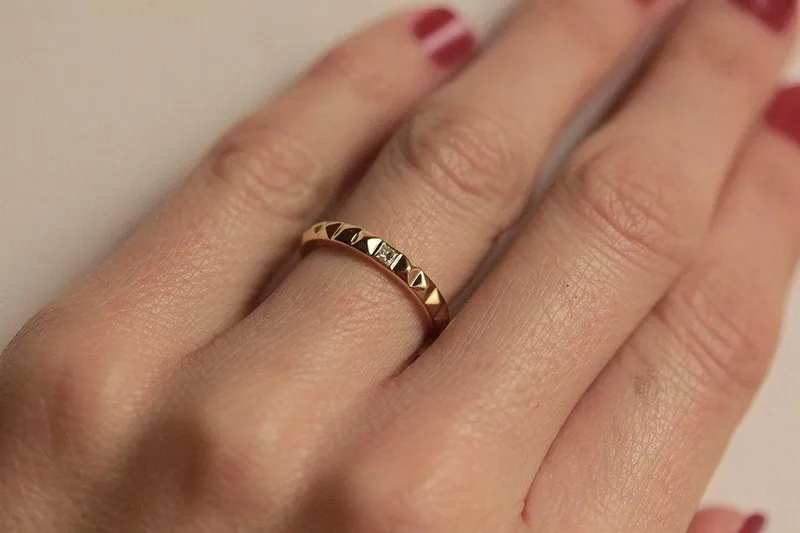 DEVON STUD RING WITH DIAMOND view 4