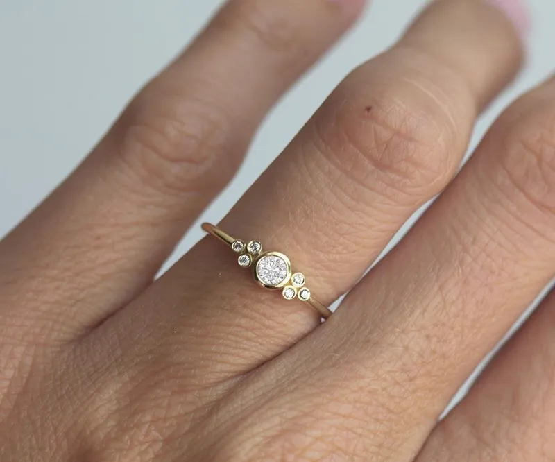 Diamond Cluster Ring, Cluster Diamond Ring view 3