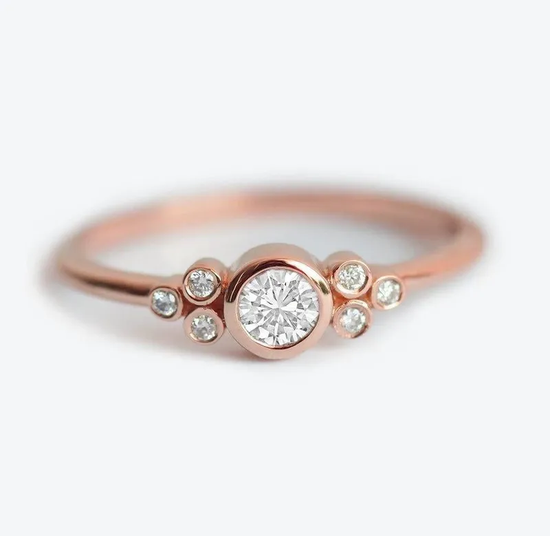 Diamond Cluster Ring, Cluster Diamond Ring view 4