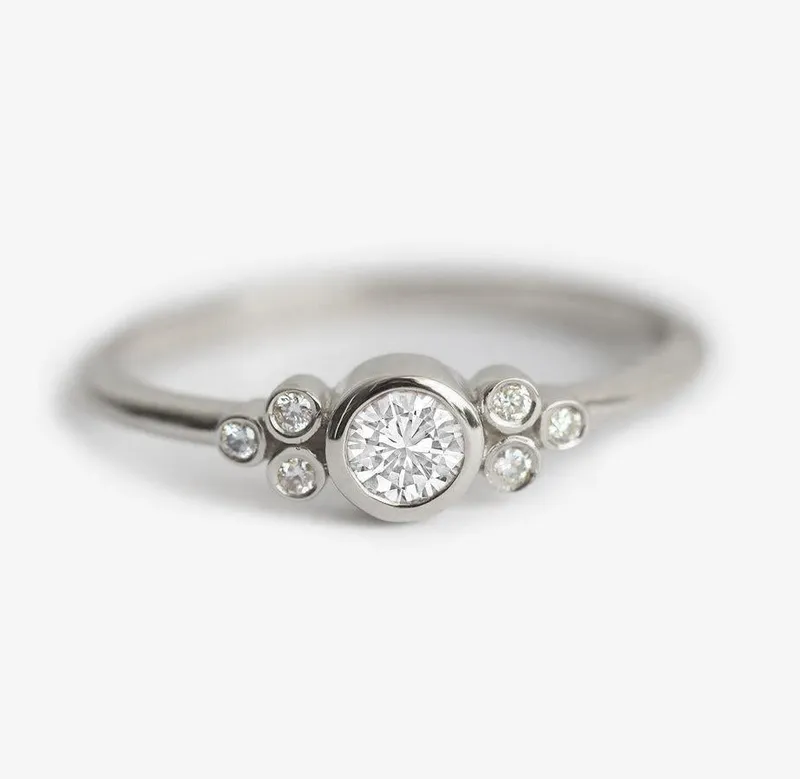 Diamond Cluster Ring, Cluster Diamond Ring view 5