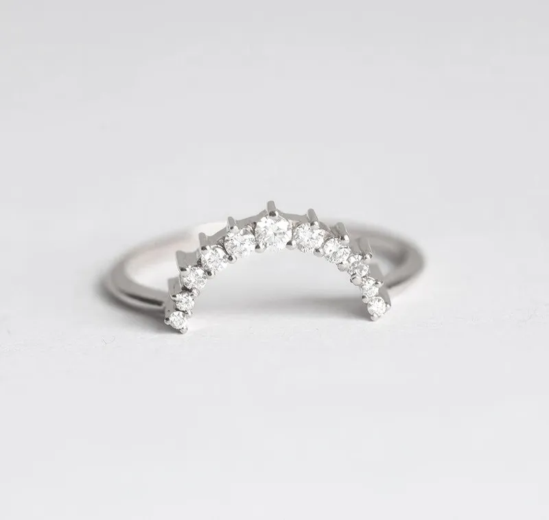 Diamond Crown Ring, Diamond Stacking Ring view 5