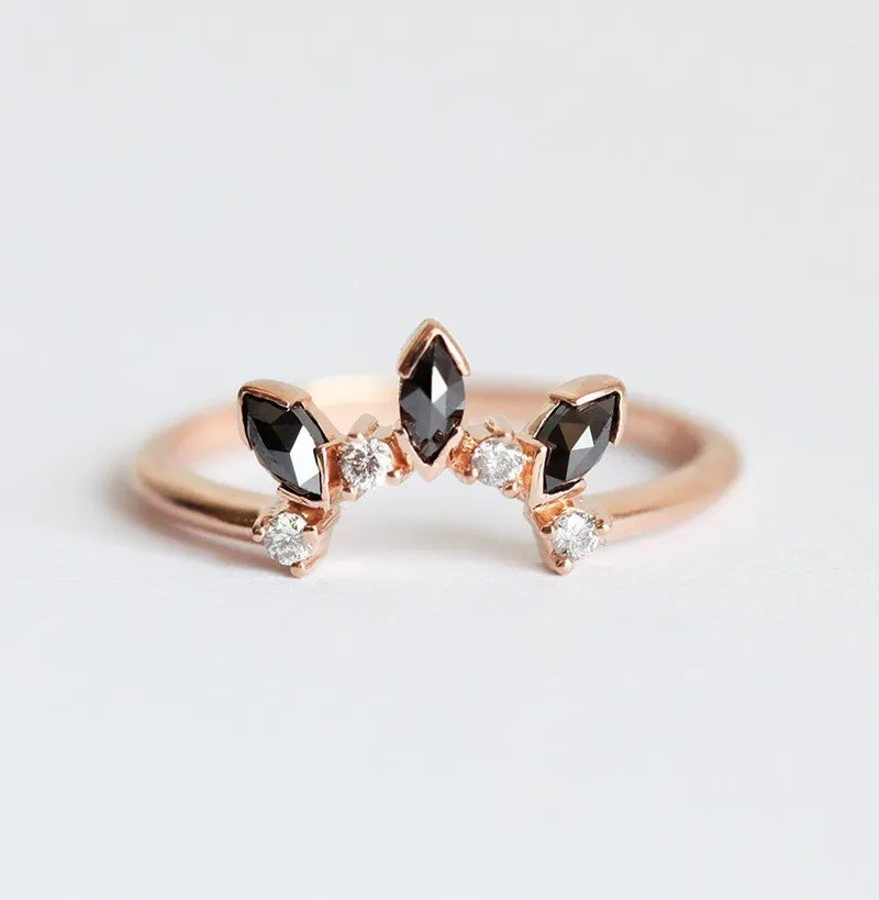 Diamond Crown Ring, Diamond Wedding Band vy 5
